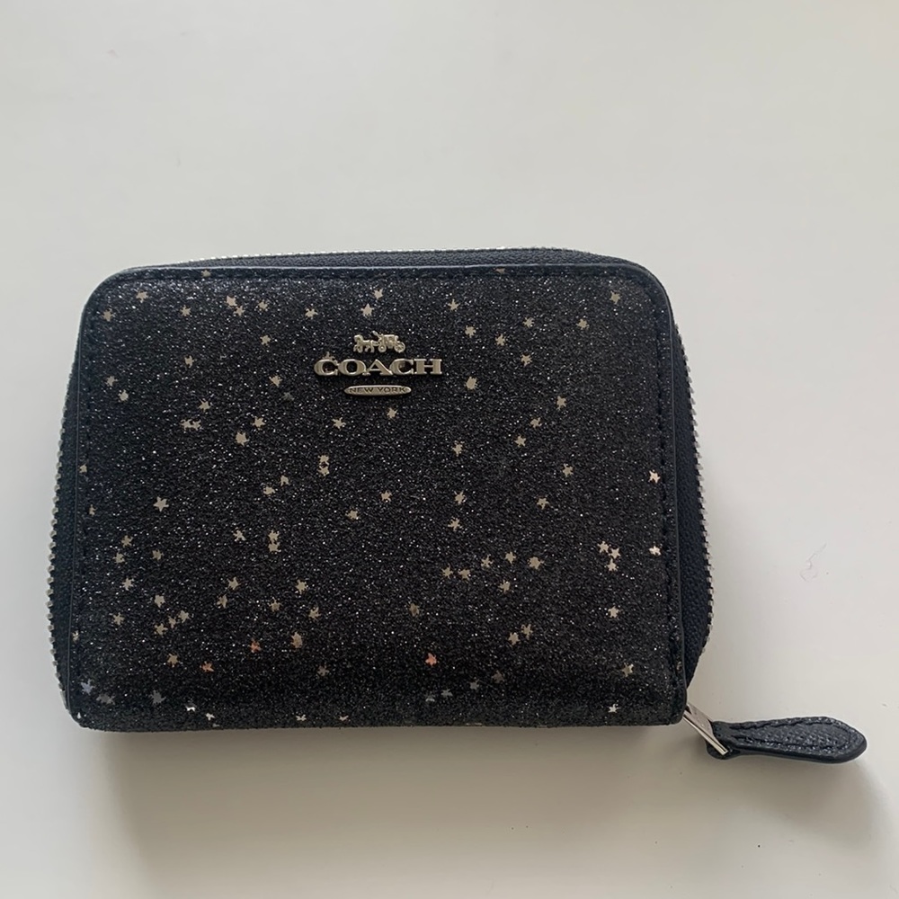 Black glitter Coach Wallet